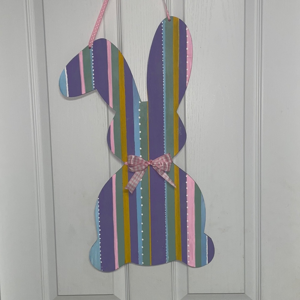 Easter Bunny Wood Door Hanger